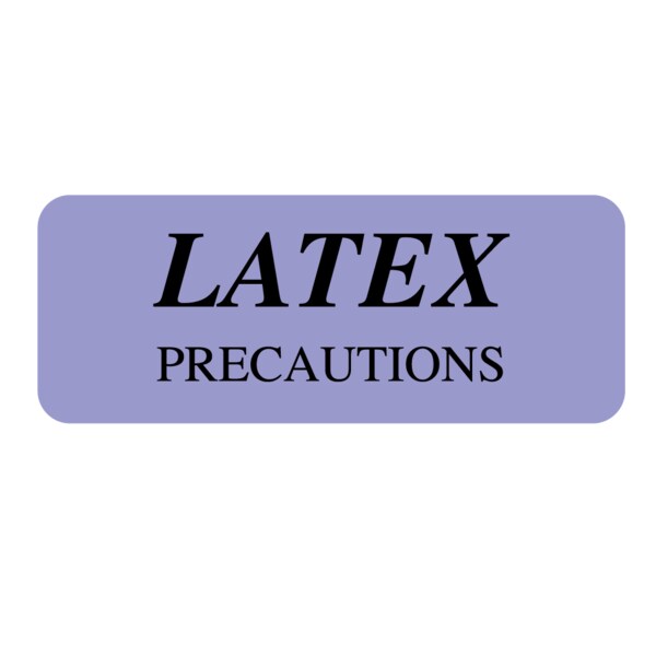 Latex Precautions 5/16" x 1-1/4" Lavender w/Black